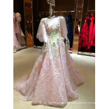 Нежный Высокое Качество Розовый Реальный Образец Свадебное Платье Из Органзы
